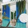 Outdoor Curtains Waterproof Windproof Weatherproof Curtain for Patio, Cabana, Porch, Pergola and Gazebo, Grommet Top Drape, 2 Panels Forest Landscape