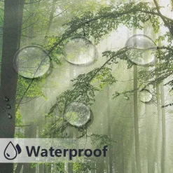 Outdoor Curtains Waterproof Windproof Weatherproof Curtain for Patio, Cabana, Porch, Pergola and Gazebo, Grommet Top Drape, 2 Panels Forest Landscape