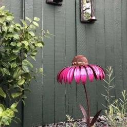 Outdoor Flower Bird Feeder,Spring Decoration 78cm Height Metal Flower Bird Feeder Hanging Hummingbird Feeder Garden Outdoor Metal Birds Supplies Pet Bird Feeding Catch Food