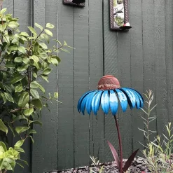 Outdoor Flower Bird Feeder,Spring Decoration 78cm Height Metal Flower Bird Feeder Hanging Hummingbird Feeder Garden Outdoor Metal Birds Supplies Pet Bird Feeding Catch Food