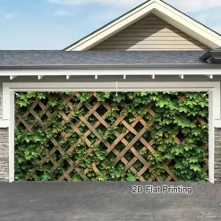 Outdoor Garage Door Cover Hedge Fall Autunm Banner Large Tapestry Backdrop Decoration for Holiday Outdoor Garage Door Home Wall Decorations