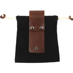 Outdoor leather canvas picking bag jungle foraging bag camping storage waist bag fruit picking bag