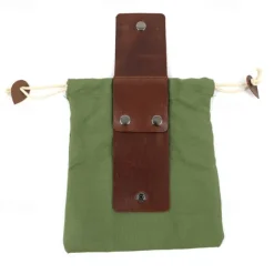Outdoor leather canvas picking bag jungle foraging bag camping storage waist bag fruit picking bag
