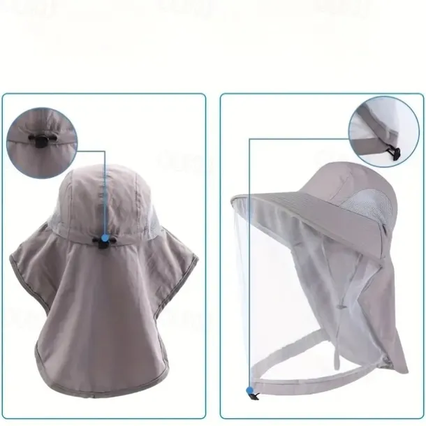 Outdoor Mosquito Proof Hat Men'S And Women'S Fishing Hat Face Covering Sun Protection Breathable Mesh Mask Night Fishing Insect And Bee Prevention Beekeeping Hat