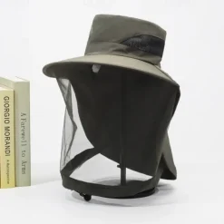 Outdoor Mosquito Proof Hat Men'S And Women'S Fishing Hat Face Covering Sun Protection Breathable Mesh Mask Night Fishing Insect And Bee Prevention Beekeeping Hat