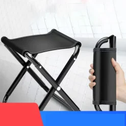 Outdoor Portable Folding Stool Collapsible Stool - Tactical Stool for Fishing, Travel, Camping, Hiking; Sturdy, Lightweight, and Compact for Queuing or Camping