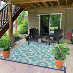 Outdoor Rug Plastic Straw Outside Area Rug Carpet 4x6ft Waterproof Reversible Portable Patio Decor Rug RV Camping Balcony Picnic Mat