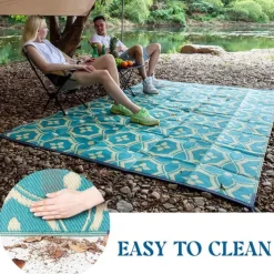Outdoor Rug Plastic Straw Outside Area Rug Carpet 4x6ft Waterproof Reversible Portable Patio Decor Rug RV Camping Balcony Picnic Mat