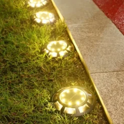 Outdoor Solar Lights Solar Ground Light 16 LED Upgraded Outdoor Waterproof Bright in-Ground Light for Garden Walkway Yard Patio