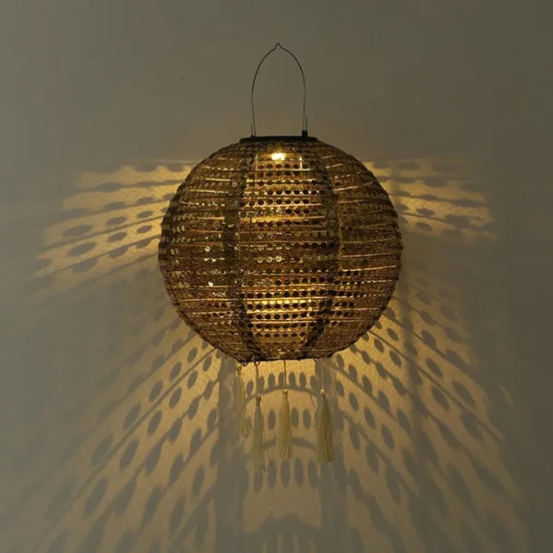 Outdoor Solar Power Hanging Light Lantern IP65 Waterproof Festive LED Solar Hanging Projection Garden Lamp For Yard Holiday Decor Lighting 25cm 10 Inch