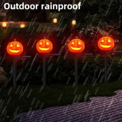 Outdoor Solar Powered Pumpkin Lights Halloween Decorative Pathway Light For Garden Yard Lawn Landscape Holiday Lights 1/2pcs