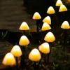 Outdoor Solar String Light LED Mushroom Solar String Light 3.8m 10 LEDs Outdoor Patio Garden Decoration Waterproof Fairy Light Courtyard Lawn Solar Ground Stakes Lamp 1 Set