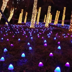 Outdoor Solar String Light LED Mushroom Solar String Light 3.8m 10 LEDs Outdoor Patio Garden Decoration Waterproof Fairy Light Courtyard Lawn Solar Ground Stakes Lamp 1 Set