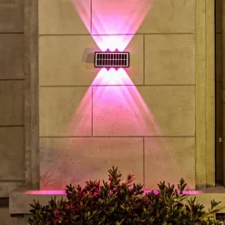 Outdoor Solar Wall Lights LED Garden Lights Smart Light Control Sensor Waterproof Wall Light Courtyard Porch Lamp Balcony Fence Passage Lighting Landscape Decoration Solar Night Light