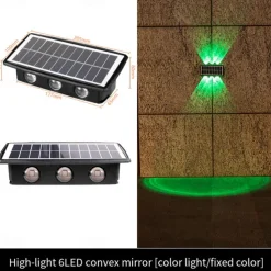 Outdoor Solar Wall Lights LED Garden Lights Smart Light Control Sensor Waterproof Wall Light Courtyard Porch Lamp Balcony Fence Passage Lighting Landscape Decoration Solar Night Light