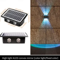 Outdoor Solar Wall Lights LED Garden Lights Smart Light Control Sensor Waterproof Wall Light Courtyard Porch Lamp Balcony Fence Passage Lighting Landscape Decoration Solar Night Light