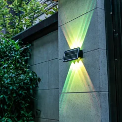 Outdoor Solar Wall Lights LED Garden Lights Smart Light Control Sensor Waterproof Wall Light Courtyard Porch Lamp Balcony Fence Passage Lighting Landscape Decoration Solar Night Light