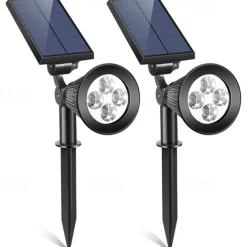 Outdoor Solar Wall Lights IP65 Waterproof Lawn Ground Lamp RGB Changing 4 LED Beads Landscape Spotlights Garden Lawn Yard Decoration Outdoor Light