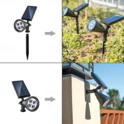 Outdoor Solar Wall Lights IP65 Waterproof Lawn Ground Lamp RGB Changing 4 LED Beads Landscape Spotlights Garden Lawn Yard Decoration Outdoor Light