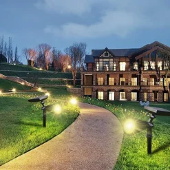 Outdoor Solar Wall Lights IP65 Waterproof Lawn Ground Lamp RGB Changing 4 LED Beads Landscape Spotlights Garden Lawn Yard Decoration Outdoor Light