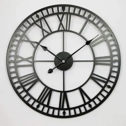 Outdoor Wall Clock Large Roman Numerals Design 3D Decorative Wall Clock Silent Quartz Clock Large Wall Clocks for Living Room Kitchen Outdoor Country House Hallway in Courtyard Loft 40 60 cm