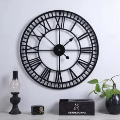 Outdoor Wall Clock Large Roman Numerals Design 3D Decorative Wall Clock Silent Quartz Clock Large Wall Clocks for Living Room Kitchen Outdoor Country House Hallway in Courtyard Loft 40 60 cm