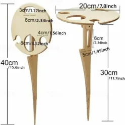 Outdoor Wine Table,Round Folding Wine Table,Wooden Picnic Camping Table Beach Table ,Champagne Picnic Table for Outdoors Park Lawn Beach Picnic Wine Glass Holder Travel