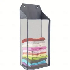 Over the Door Laundry Hamper,Collapsible Hanging Mesh Laundry Hamper Basket with Zipper for Dirty Clothes Organizer,Space Saving Laundry Bag for Bathroom, Bedroom