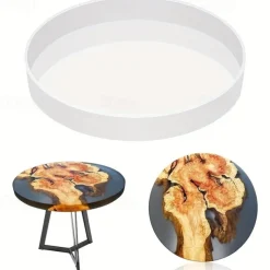 Oversize Resin Table Mold 14 Inch Round Silicone Epoxy Resin Molds For River Table DIY CraftsCutting Board Desktop Decoration
