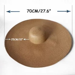 Oversized Brim Sun Hat, Women Elegant Breathable Straw Hats Outdoor Easter Beach Travel Sunscreen Cap Valentines Gifts