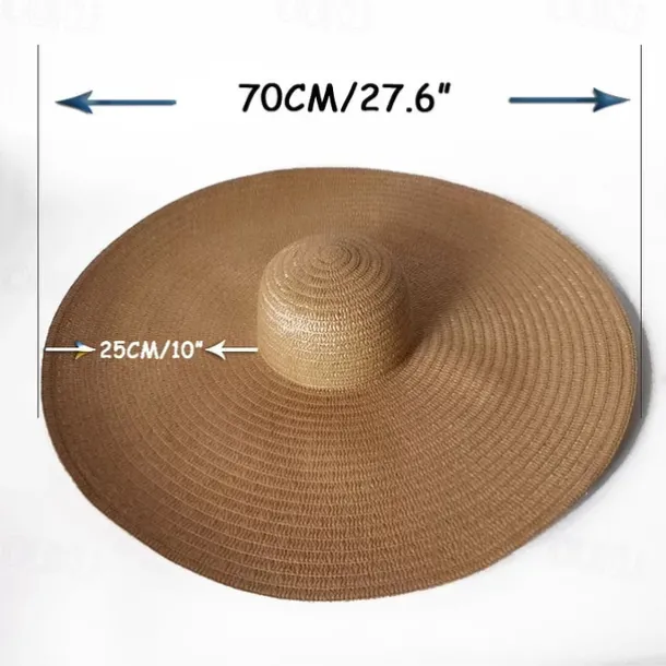 Oversized Brim Sun Hat, Women Elegant Breathable Straw Hats Outdoor Easter Beach Travel Sunscreen Cap Valentines Gifts