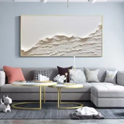 Oversized Seaswaves white Textured Painting handmade Clouds Abstract Painting Extra Large Wall Art pattle knife wave painting seascape painting Hand-painted Acrylic Minimalist Paintings