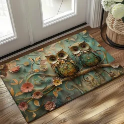 Owl 3D Painting Doormat Kitchen Mat Floor Mat Non-Slip Area Rug Oil Proof Rug Indoor Outdoor Mat Bedroom Decor Bathroom Mat Entrance Rug