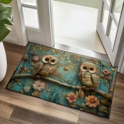 Owl 3D Painting Doormat Kitchen Mat Floor Mat Non-Slip Area Rug Oil Proof Rug Indoor Outdoor Mat Bedroom Decor Bathroom Mat Entrance Rug