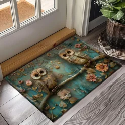 Owl 3D Painting Doormat Kitchen Mat Floor Mat Non-Slip Area Rug Oil Proof Rug Indoor Outdoor Mat Bedroom Decor Bathroom Mat Entrance Rug
