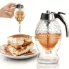 8oz Capacity Honey Dispenser with No-Drip Maple Syrup & Honey Comb Shaped Pot - Perfect for Home Storage!