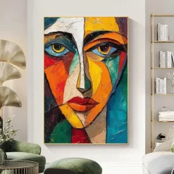 Pablo Picasso style painting Handmade Pablo Picasso Women Abstract Canvas Art oil Painting handmade firgure oil painting for Living Room Bedroom Home Decor pattle knife girl painting Wall paintings