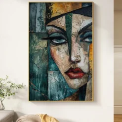 Pablo Picasso style painting Handmade Pablo Picasso Women Abstract Canvas Art oil Painting handmade firgure oil painting for Living Room Bedroom Home Decor pattle knife girl painting Wall paintings