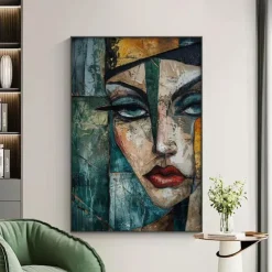 Pablo Picasso style painting Handmade Pablo Picasso Women Abstract Canvas Art oil Painting handmade firgure oil painting for Living Room Bedroom Home Decor pattle knife girl painting Wall paintings
