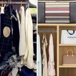 4-Pack Heavy-Duty Storage Bags with Zipper Under Bed Storage Waterproof Moving & Travel Storage Organizers Foldable Reinforced Handles for Clothes, Bedding,Blankets Space-Saving,Vertical Style