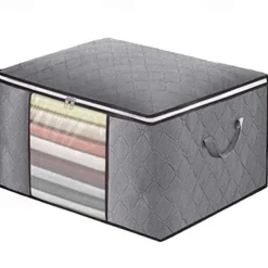 4-Pack Heavy-Duty Storage Bags with Zipper Under Bed Storage Waterproof Moving & Travel Storage Organizers Foldable Reinforced Handles for Clothes, Bedding,Blankets Space-Saving,Vertical Style