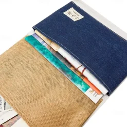 2-Pack Over the Door Closet Wall Hanging Organizer Wall Mounted Storage Bag Case 3 Pockets Lined Cotton Fabric 11.75x27