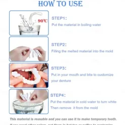 1Pack Silicone Teeth Whitening Teeth Cover Teeth Braces Simulation Denture Upper Teeth Lower Teeth Set with Box Perfect Smile