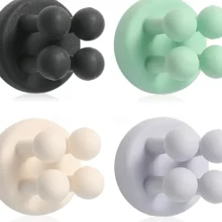 1-Pack Silicone Toothbrush Holders - Multi-Function Waterproof Self-Adhesive Wall Hooks for Bathroom, Kitchen, Living Room, and Office