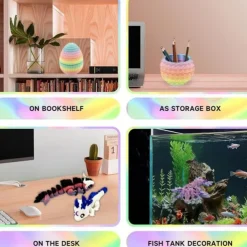 6-Pack Small Mystery Dragon Eggs, 3D Printed Easter Egg Gift with Hidden Poseable Dragon Inside, Fantasy Dragon Egg Set for Kids, Collectors, Home Decor, Party Favors