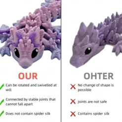 6-Pack Small Mystery Dragon Eggs, 3D Printed Easter Egg Gift with Hidden Poseable Dragon Inside, Fantasy Dragon Egg Set for Kids, Collectors, Home Decor, Party Favors