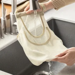 2-Pack Wall Hanging Storage Bags - Multifunctional Mesh Net Bags for Food Storage, Fruit and Vegetable Kitchen Organizers, Durable and Convenient