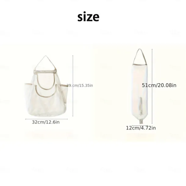2-Pack Wall Hanging Storage Bags - Multifunctional Mesh Net Bags for Food Storage, Fruit and Vegetable Kitchen Organizers, Durable and Convenient