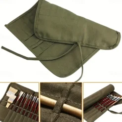 Paint Brush Holder 22 Slots/30 Slots Paint Brush Storage Acrylic Oil Watercolor Gouache Paint Brush Roll Canvas Bag Oil Paint Brush Brush Pen Bag Water Chalk Storage Bag For Artists
