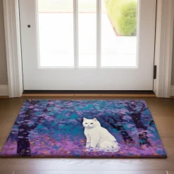 Painting Cat Doormat Floor Mats Washable Rugs Kitchen Mat Non-Slip Oil Proof Rug Indoor Outdoor Mat Bedroom Decor Bathroom Mat Entrance Rug